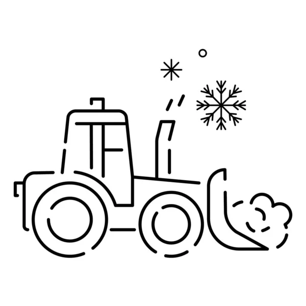 Snow Removal Winter Season Service Linear Icons Christmas Studded Tires — Stock Vector