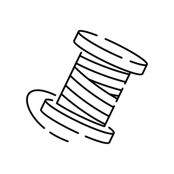 Schnittvektorlinien Symbol Handarbeiten Nähen Nähmaschine Maßband Wolle Essbarer Schlaganfall Atelier — Stockvektor