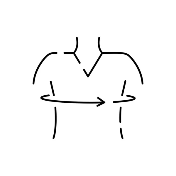 Піксель Довжини Руки Ідеальна Лінійна Піктограма Зробіть Вимірювання Тіла Одяг — стоковий вектор