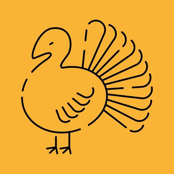 Ligne Vacances Thanksgiving Day Icône Automne Saisonnière Holiday Modern Line — Image vectorielle