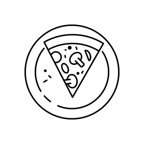 Wegetariańska Wegańska Ikona Pizzy Nadaje Się Grafiki Informacyjnej Stron Internetowych — Wektor stockowy