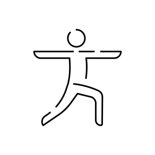 Ligne Exercice Yoga Icône Yoga Vectoriel Pose Méditation — Image vectorielle