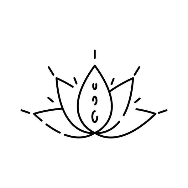 Elegante Icona Tema Yoga Sfondo Bianco Cura Meditazione Salute Mentale — Vettoriale Stock