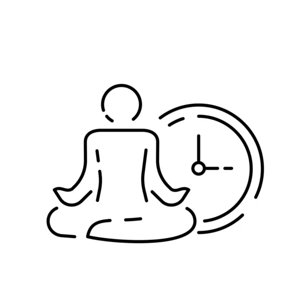 Icône Ligne Autosoin Méditation Yoga Indifférence Concept Santé Mentale Vecteur — Image vectorielle