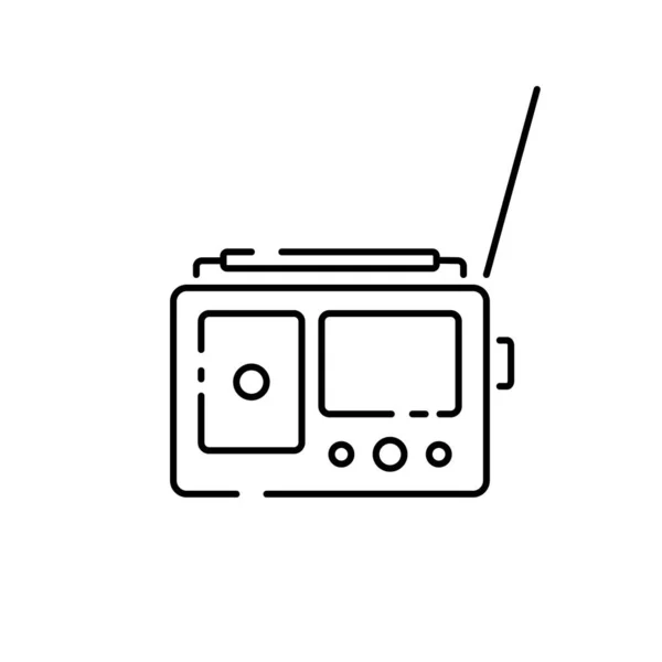 Ikona Linii Radiowej Znak Wektora Zarysu Piktogram Liniowym Stylu Izolowany — Wektor stockowy