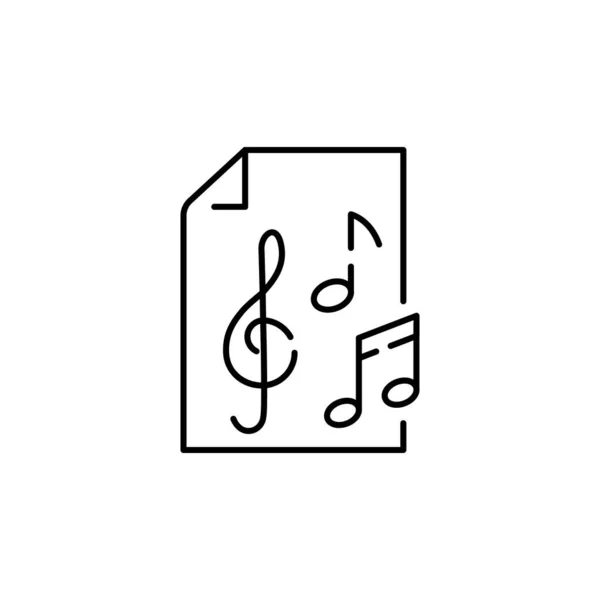 Illustration Vectorielle Une Note Objet Représentation Linéaire Une Note Musicale — Image vectorielle