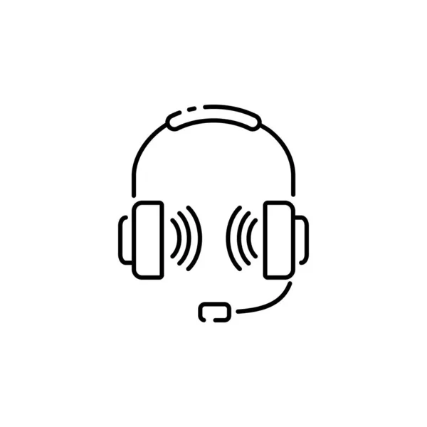 Ikona Zarysu Słuchawki Wektorowej Odizolowany Symbol Koncepcyjny Słuchawki Lub Element — Wektor stockowy