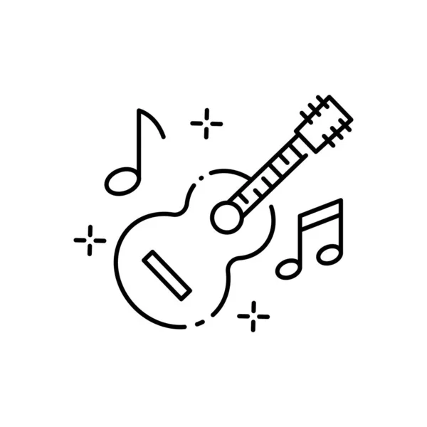 Musikinstrument Schwarze Und Weiße Gitarre Musik Und Spielen Mp3 — Stockvektor
