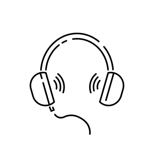 Ikona Zarysu Słuchawki Wektorowej Odizolowany Symbol Koncepcyjny Słuchawki Lub Element — Wektor stockowy