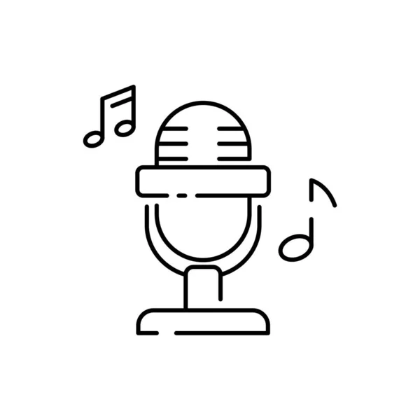 Ikona Mikrofonu Stylu Line Dla Twojego Projektu Logo Ilustracja Wektora — Wektor stockowy