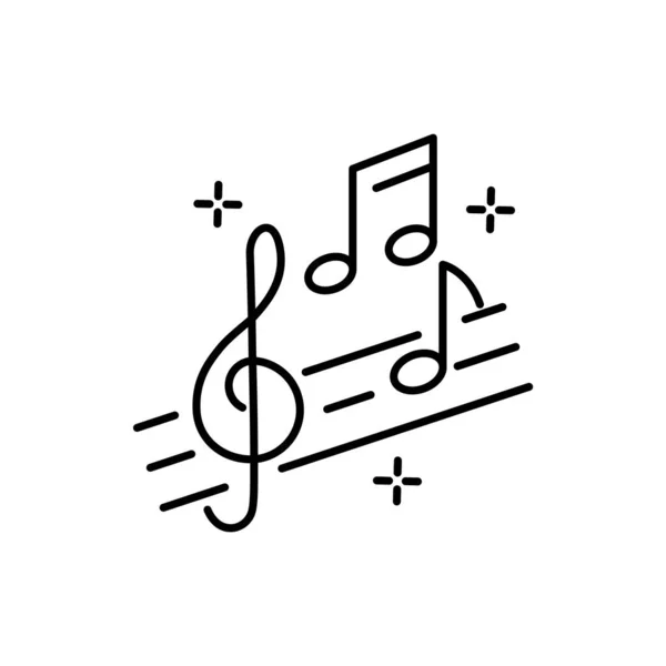 Набор Музыкальных Нот Символ Черных Нот Белом Фоне Музыкальные Ключевые — стоковый вектор