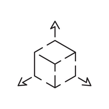 Sanatçı çizgisi ikon vektörü. Dijital sanatçı ve dijital sanat aletleri tabelası. izole edilmiş çizgi simgesi siyah illüstrasyon.