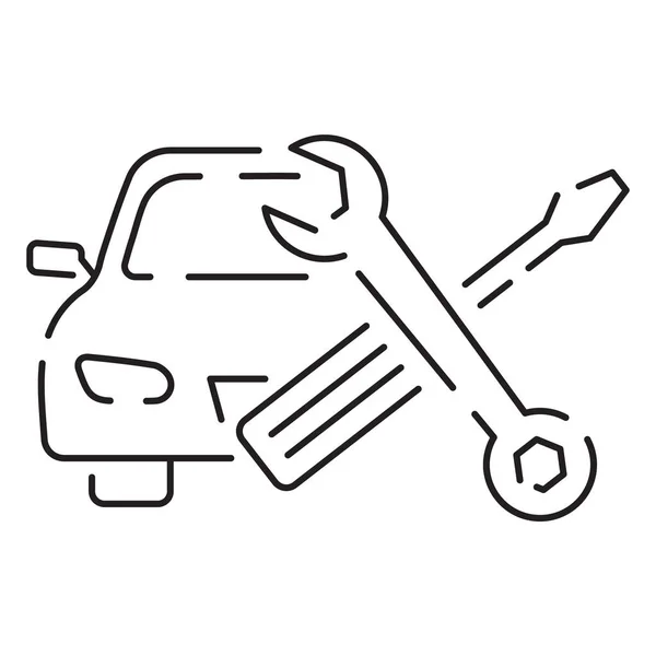 Serwis Samochodowy Ikona Cienka Linia Auto Remont Sklep Samochodowy Symbol — Wektor stockowy