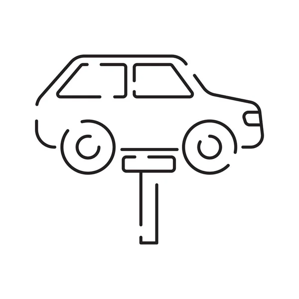 Ikon Garis Tipis Layanan Mobil Auto Repair Shop Garasi Perbaikan - Stok Vektor