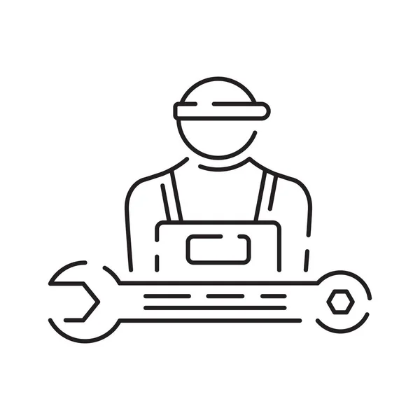 Bilservice Tunn Linje Ikon Auto Reparation Butik Bil Symbol Reparation — Stock vektor