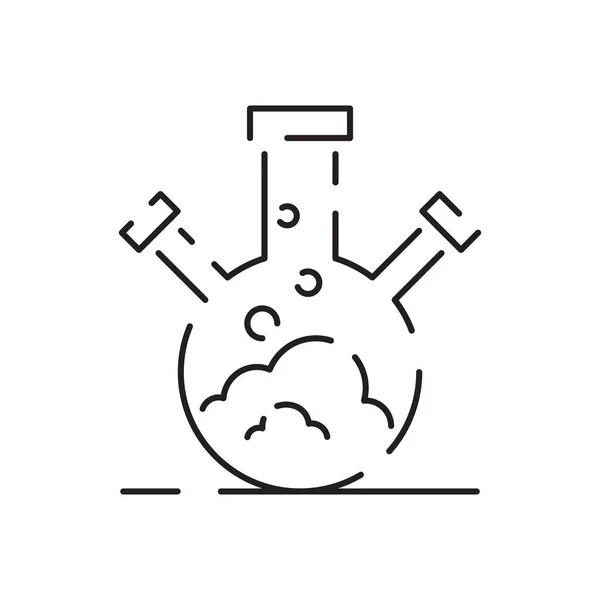 Icono Línea Química Química Signo Vidrio Laboratorio Gráficos Vectoriales Ciencia — Vector de stock