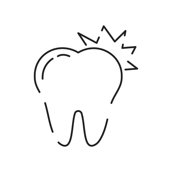 Ícone Linha Vetorial Dentário Odontológico Cuidados Saúde Medicina Médico Avc — Vetor de Stock
