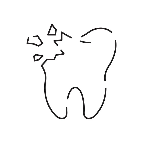 Icône Ligne Vectorielle Dentaire Dentiste Soins Santé Médecine Médecine Accident — Image vectorielle