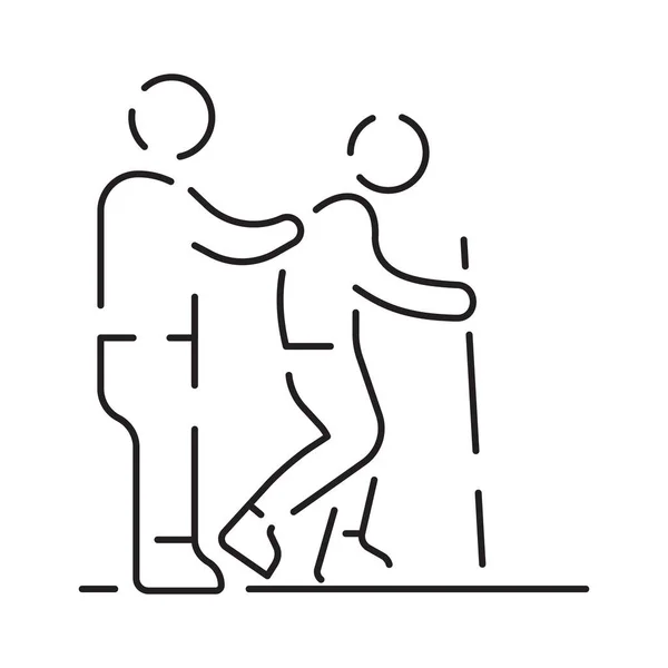Значок Handicap Disabled Thin Line Векторная Иллюстрация Инвалидное Кресло Старше — стоковый вектор