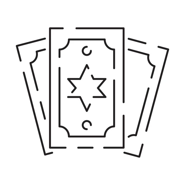 Ícone Linha Contar Fortuna Cartões Taro Esotéricos Místicos Elemento Astrologia —  Vetores de Stock