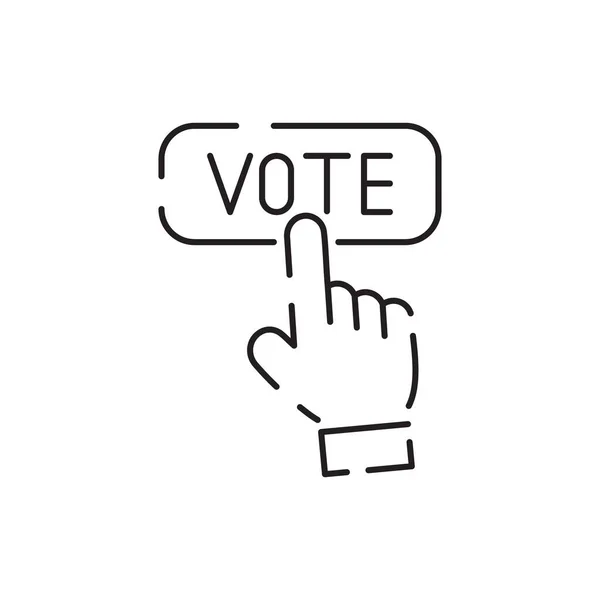 Político Político Político Vector Voto Elección Voto Icono Línea Vectorial — Archivo Imágenes Vectoriales