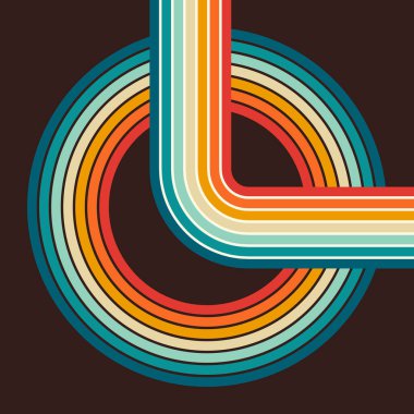 70 'lerin modası geçmiş klasik çizgili arka plan posterleri. vektör tasarımını 1970 'lerin retro arka planına göre şekillendirir. soyut stil 70 'lerin çizgi çerçeve çizimi.