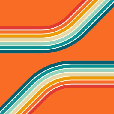 70 'lerin modası geçmiş klasik çizgili arka plan posterleri. vektör tasarımını 1970 'lerin retro arka planına göre şekillendirir. soyut stil 70 'lerin çizgi çerçeve çizimi.