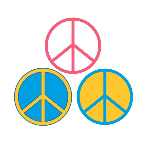 70Er Jahre Retro Groovy Hippie Logo Slogan Illustration Mit Peace — Stockvektor