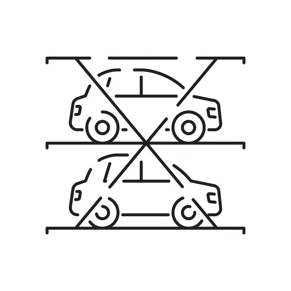 Parken Verwandte Symbole Auto Fahrzeug Oder Transportlinien Vektor Symbol Platz — Stockvektor
