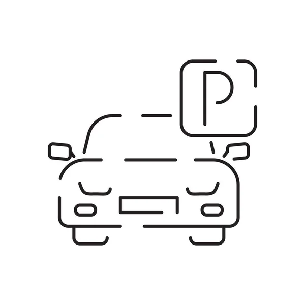 Liniensymbol Parksymbolvektor Für Auto Transport Service Und Fahrzeug Oder Verkehr — Stockvektor