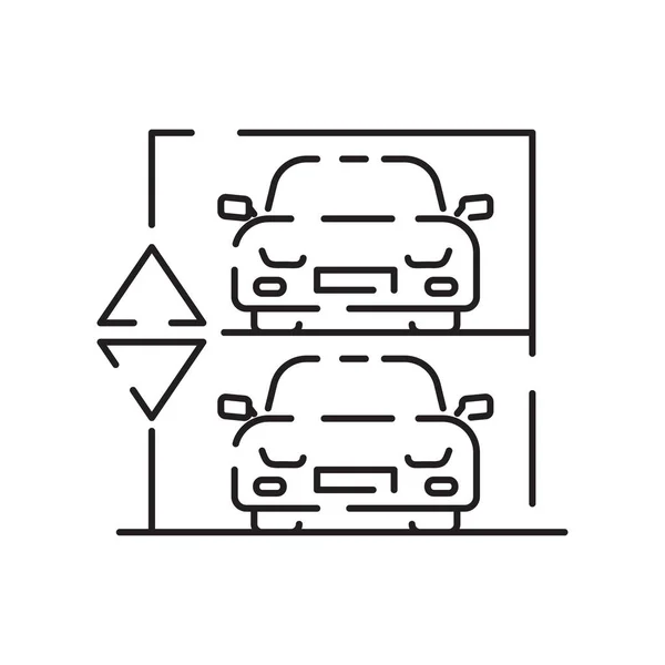 Line Icon Parking Symbol Vector Car Transport Service Vehicle Traffic — Stock Vector