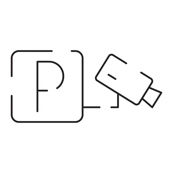 Περίγραμμα Παρκινγκ Εικονίδιο Εμπόδιο Εικονογράφηση Διάνυσμα Σύμβολο Χώρος Στάθμευσης Και — Διανυσματικό Αρχείο