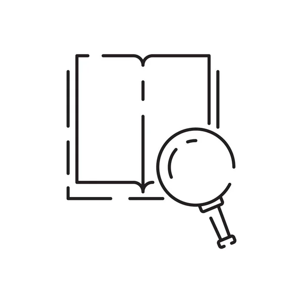 Icona Della Linea Lettura Del Libro Informazioni Semplici Help Desk — Vettoriale Stock