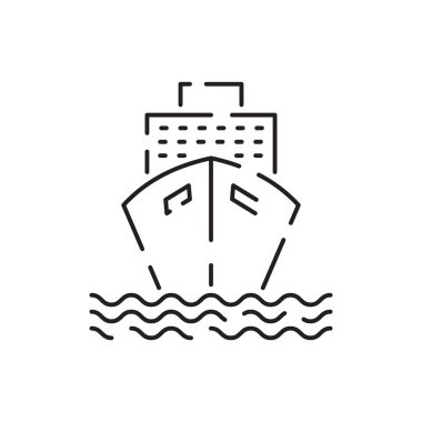 Toplu taşıma feribotu ve Vector Line Simgeleri. Trafik sembolü Düzenlenebilir Okşa ve Seyahat.