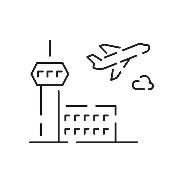 公共交通 飞机图标向量 交通标志和旅行 — 图库矢量图片