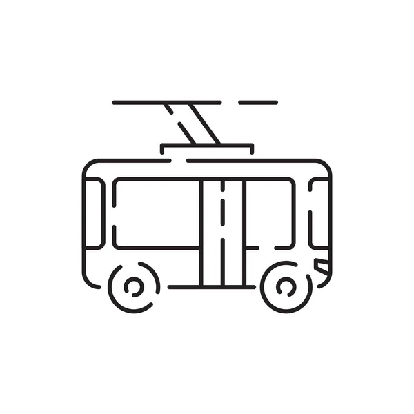 Tömegközlekedés Trolibusz Villamos Vagy Autóbusz Vonal Ikon Forgalmi Szimbólum Garázs — Stock Vector