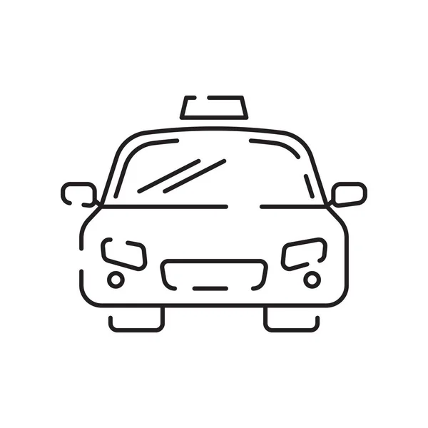 Angkutan Publik Terkait Mobil Taksi Vector Line Icon Tanda Lalu - Stok Vektor