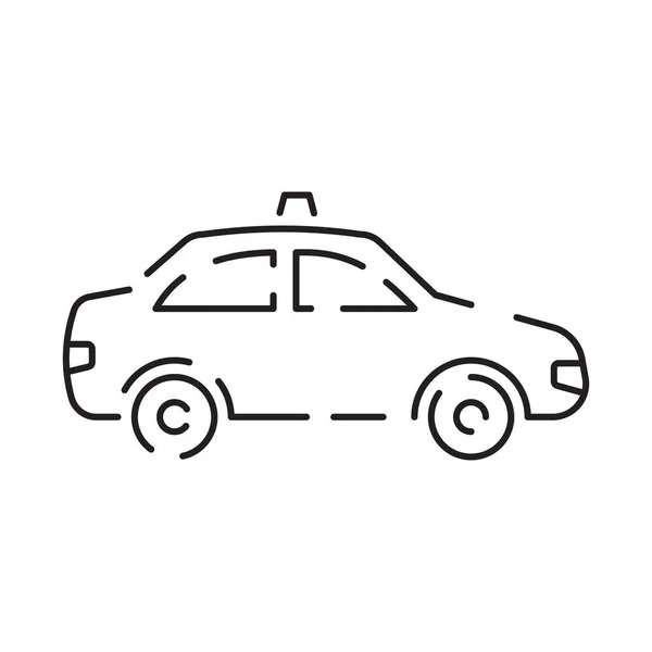 Tömegközlekedés Kapcsolódó Taxi Autó Vector Line Icon Forgalmi Jel Vagy — Stock Vector