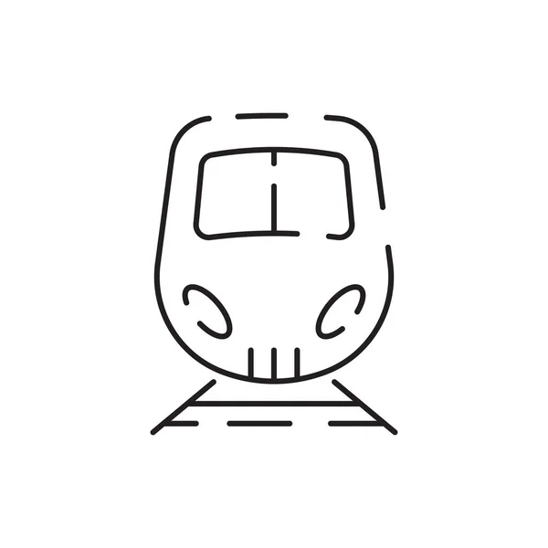 Trasporto Pubblico Treno Correlato Vector Line Icon Segnale Stradale Simbolo — Vettoriale Stock