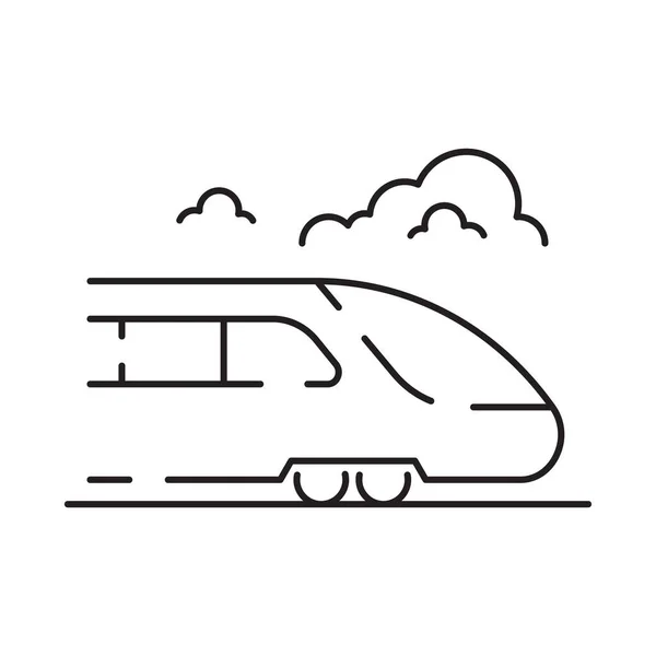 Transporte Público Tren Relacionado Tren Rápido Vector Line Icon Señal — Vector de stock