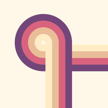 Renkli yuvarlak çizgili tasarım öğesi olan basit bir geçmişe dönük arkaplan. 60 'lar, 70' ler, 80 'ler klasik Vektör illüstrasyonu.