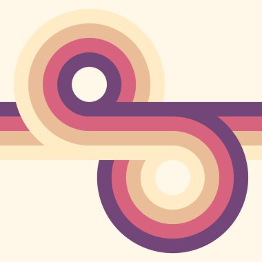 Renkli yuvarlak çizgili tasarım öğesi olan basit bir geçmişe dönük arkaplan. 60 'lar, 70' ler, 80 'ler klasik Vektör illüstrasyonu.