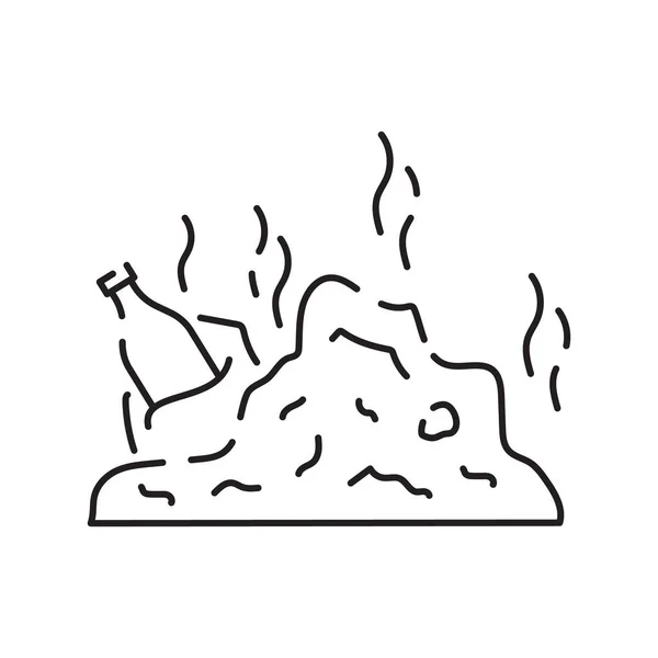 Иконка Линии Переработанных Материалов Экологичный Векторный Символ Упаковки Мусор Мусор — стоковый вектор