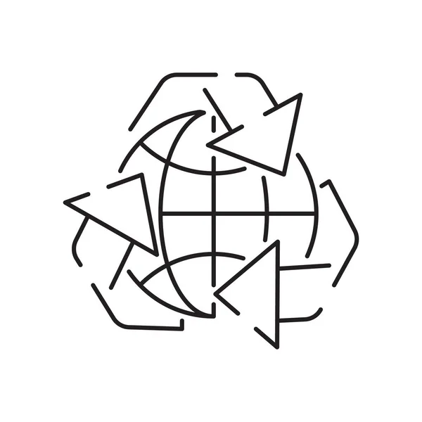 Иконка Линии Переработанных Материалов Экологичный Векторный Символ Упаковки Sign — стоковый вектор
