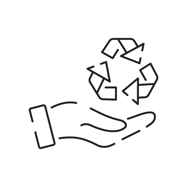 回收物料线图标标签 环保包装载体符号 — 图库矢量图片