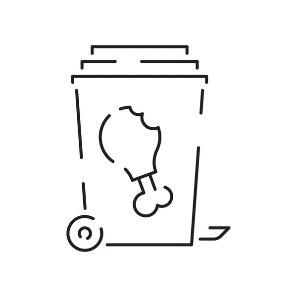 Вектор Иконки Мусорной Линии Знак Recycle Material Illustration Зеленый Символ — стоковый вектор