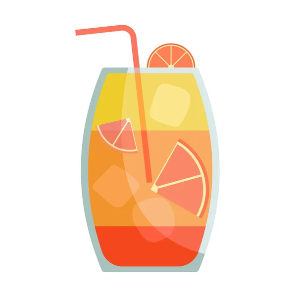 Copos Cocktail Ilustração Vetorial Coquetéis Refrescantes Com Cubos Gelo Limões — Vetor de Stock