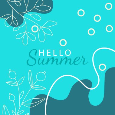 Tropikal palmiye yaprakları olan yaz arkaplanları. Mavi, mor, pembe ve sarı. Orman ve sahil teması. Düzenlenebilir vektör şablonu.