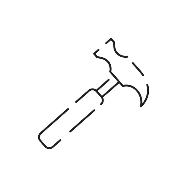 Hammer Konstruktion Und Werkzeuge Umreißen Icon Vektor — Stockvektor