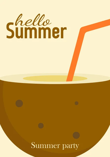 Summer Abstract Vectorachtergrond Ijs Banaan Tropisch Strand Shorts Cocktail Zee — Stockvector